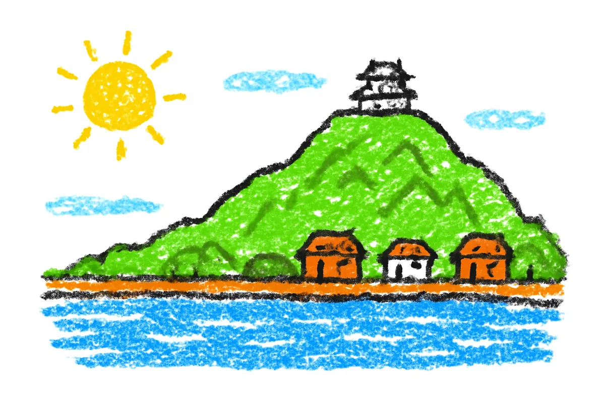 長良川と金華山のある岐阜の風景